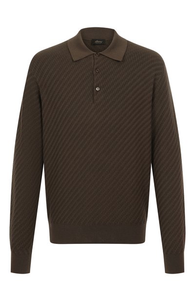 Мужское поло из хлопка и шелка BRIONI, арт. UMR10LPAK22