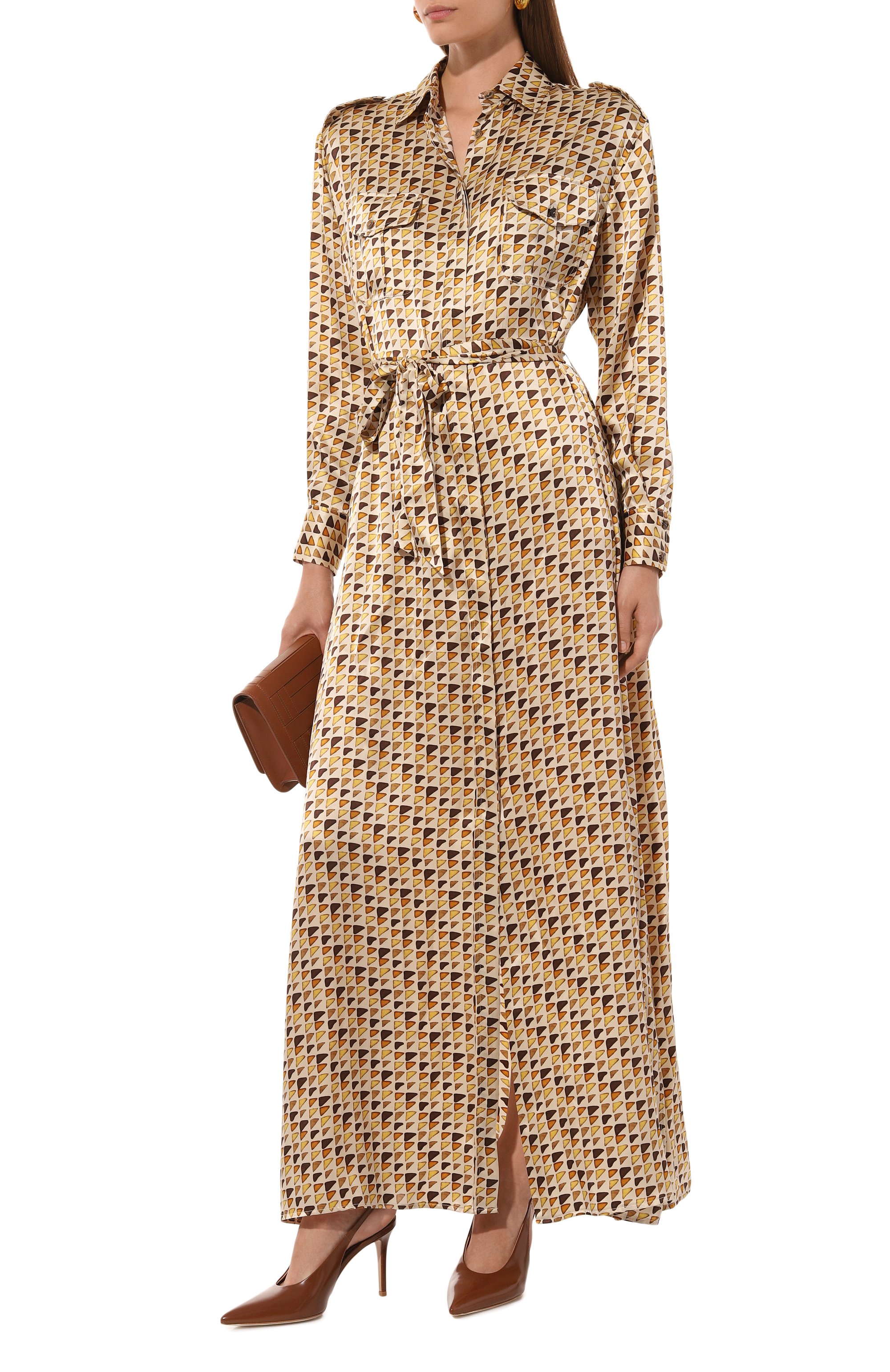 Атласное платье KITON, арт. D47H321K0978C_SET, фото 2