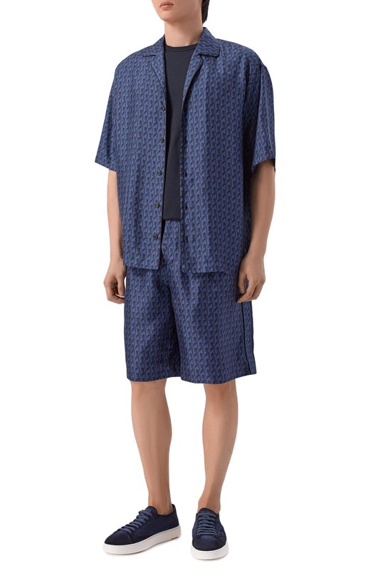 Шелковые шорты MVST M26.2PM.T021/F128 TWILL PRINT Синий  M26.2PM.T021/F128 TWILL PRINT Фото 2