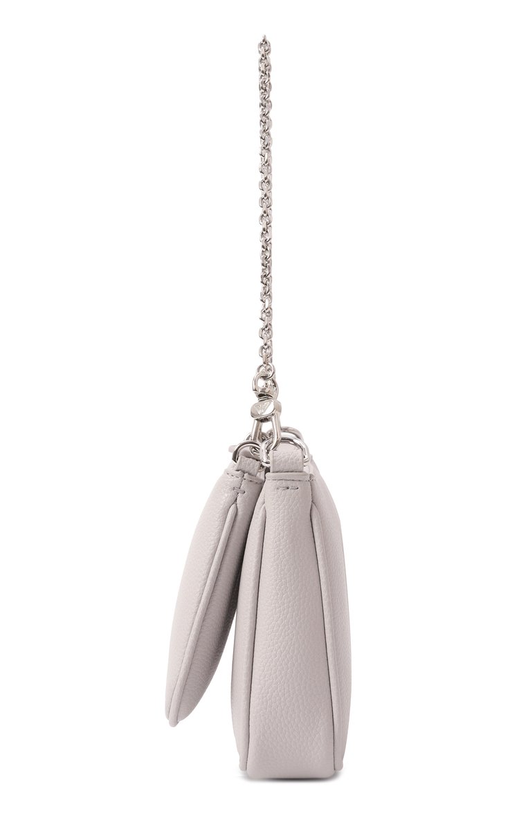 Женская сумка EMPORIO ARMANI светло-серого цвета, арт. EW000540/AF12036 | Фото 4 (Размер: small; Материал: Экокожа; Ремень/цепочка: На ремешке; Автоматизация ТО: Проставлено; Автоматизация состава: Проставлено)