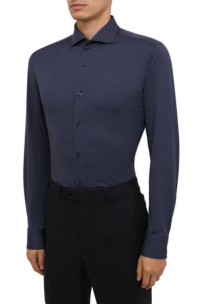 Рубашка BOSS темно-синего цвета по цене 15450 руб., арт. 50439972, фото 3 Рубашка BOSS, арт. 50439972, фото 3