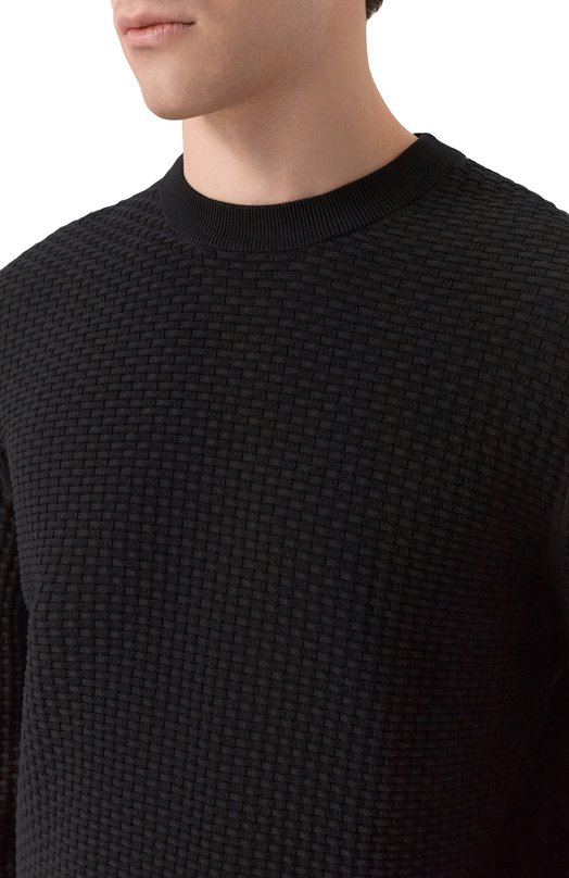 Хлопковый джемпер BOSS 50545283 Чёрный  50545283 Фото 5