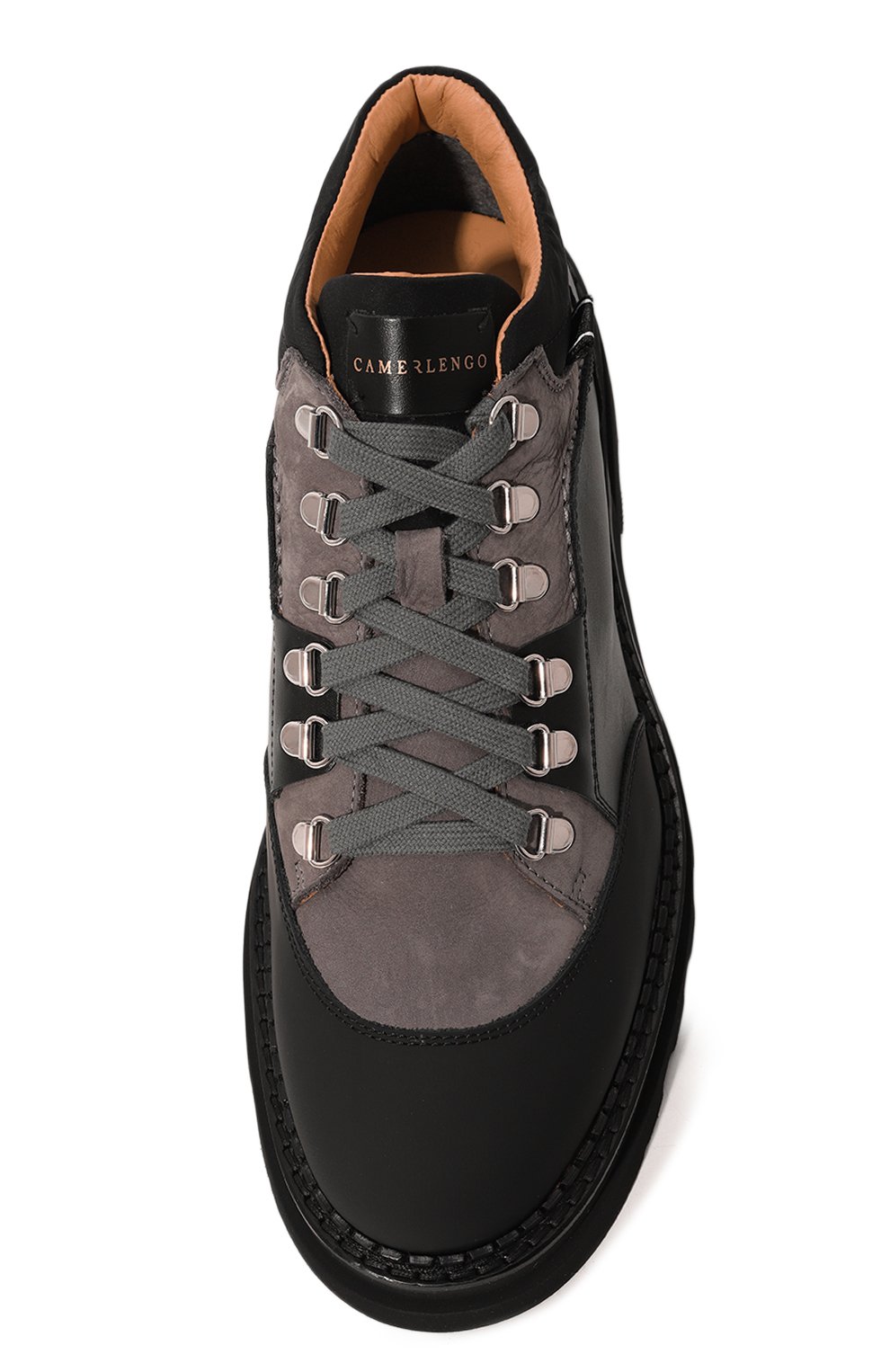 Кожаные хайкеры CAMERLENGO, арт. 16694/BLACK_GREY, фото 6