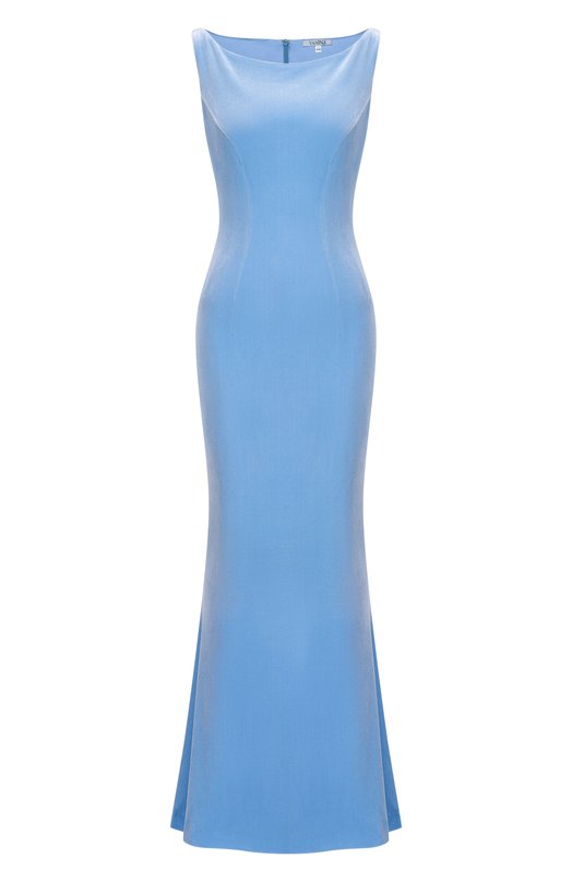 Бархатное платье YANINA T-3187 Голубой T-3187