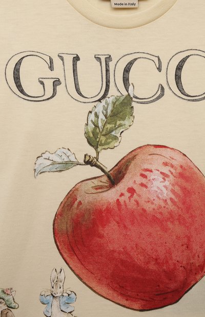 Хлопковая футболка GUCCI, арт. 555675/XJF9F, фото 3