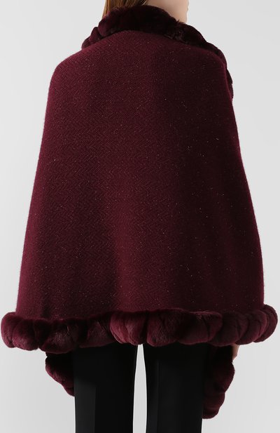 Кашемировая шаль с мехом шиншиллы LORO PIANA, арт. FAI8717, фото 4