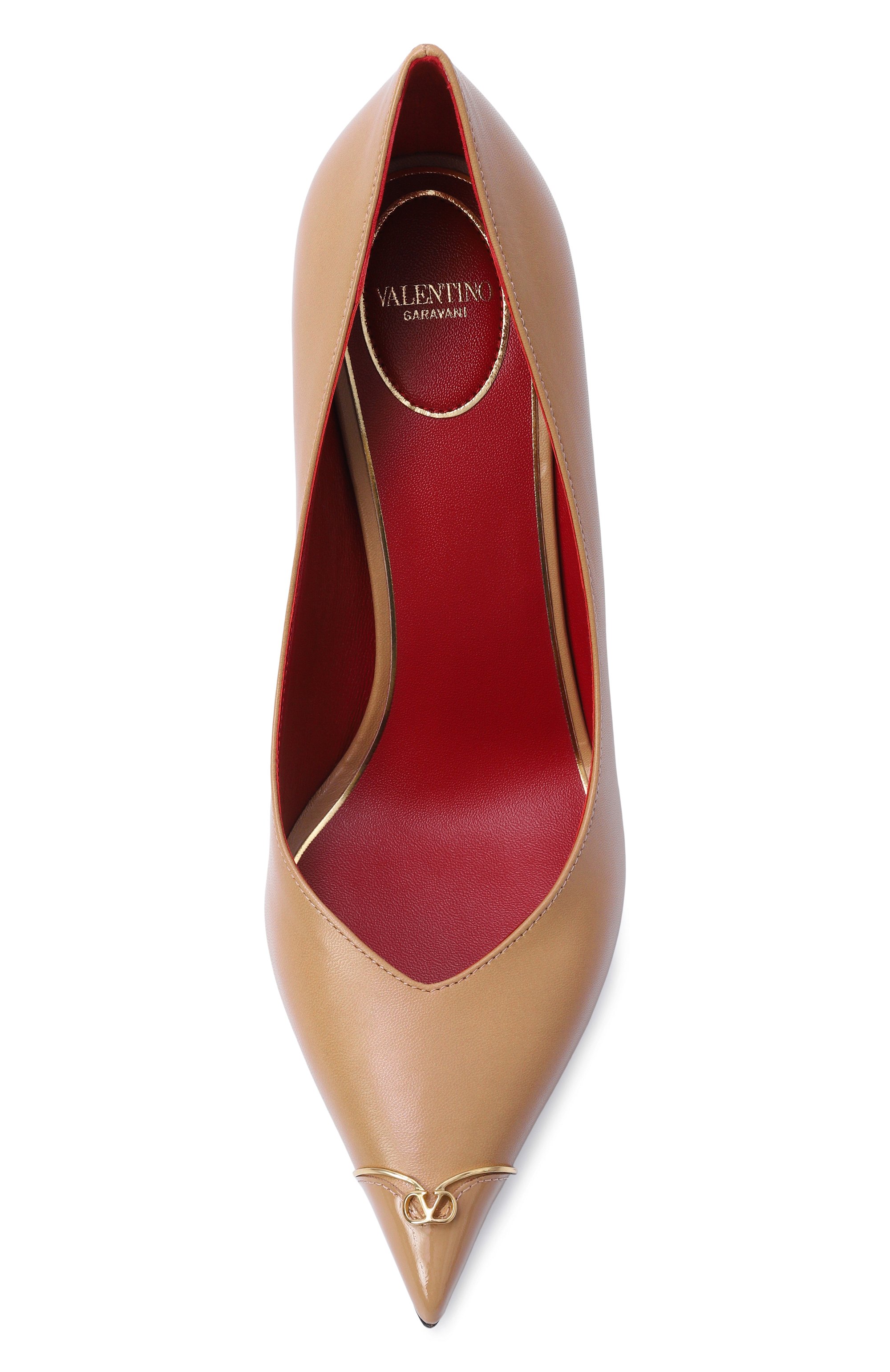Кожаные туфли heartip 100 VALENTINO бежевого цвета по цене 125500 руб., арт. 9W2S0QD7/YEA, фото 6 Кожаные туфли heartip 100 VALENTINO, арт. 9W2S0QD7/YEA, фото 6