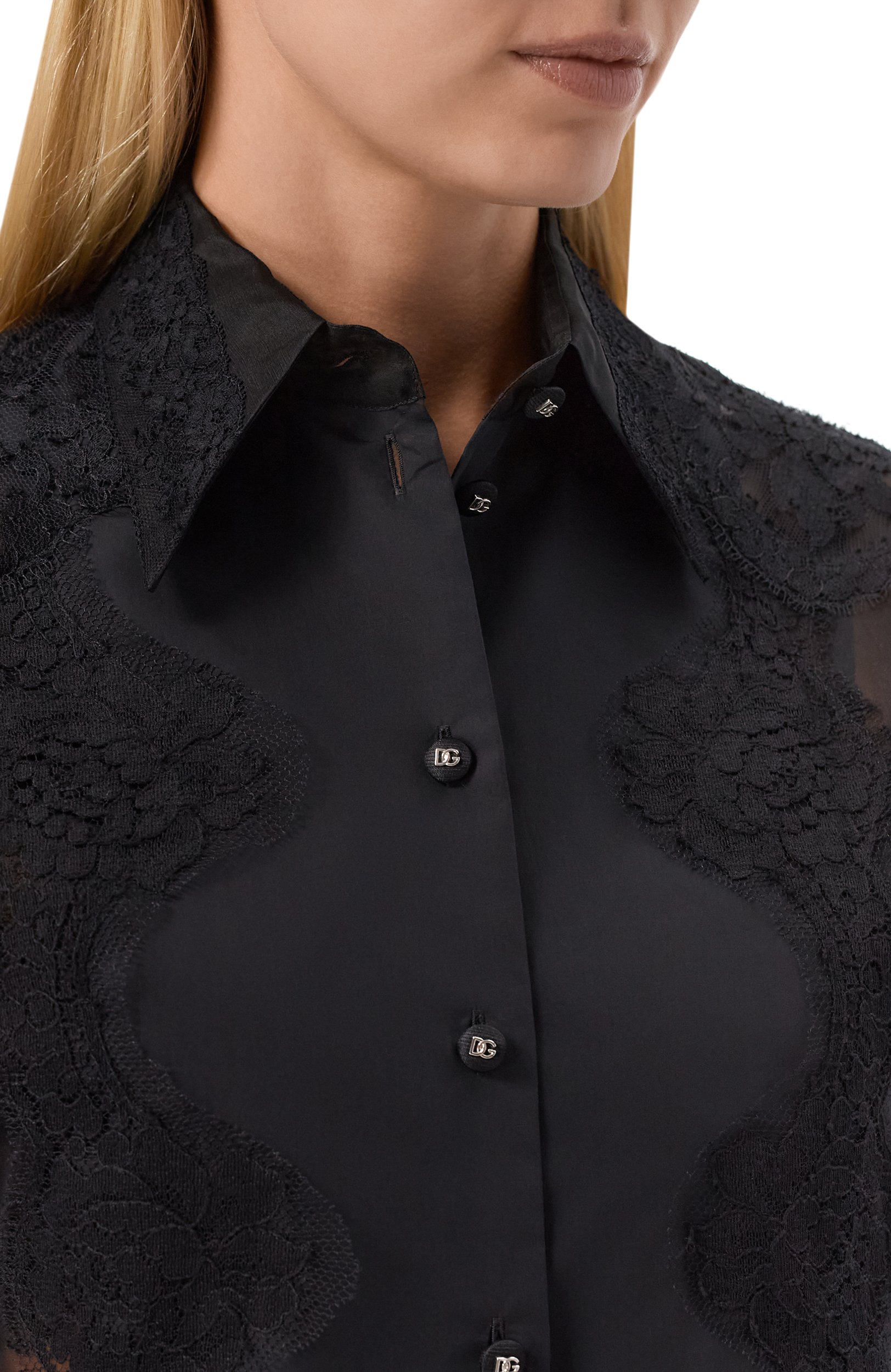 Блузка из шелка и хлопка DOLCE & GABBANA, арт. F5U90T/FU1BU, фото 5