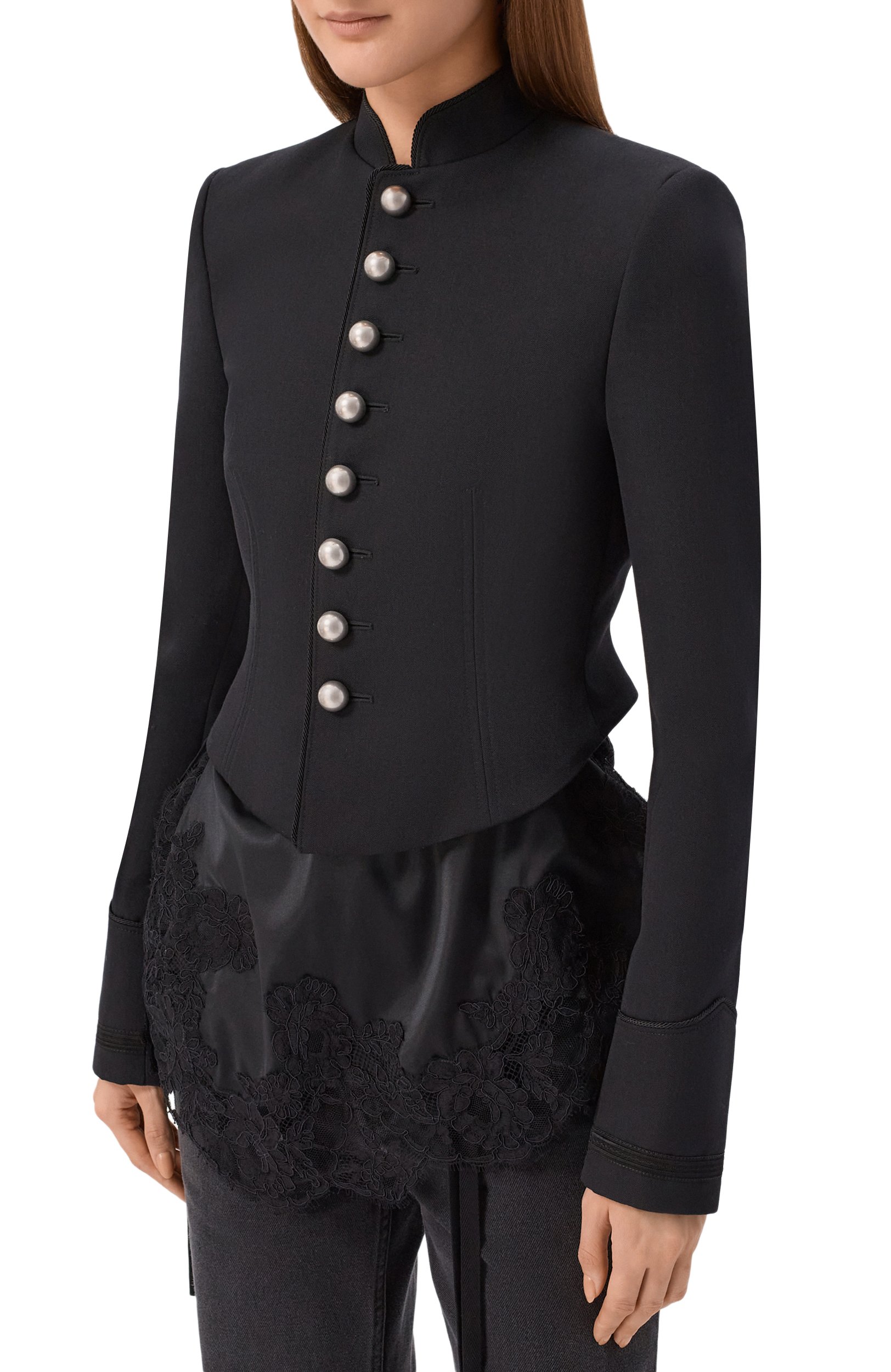 Шерстяной жакет ANN DEMEULEMEESTER черного цвета по цене 199000 руб., арт. B0014513/FA761, фото 3 Шерстяной жакет ANN DEMEULEMEESTER, арт. B0014513/FA761, фото 3