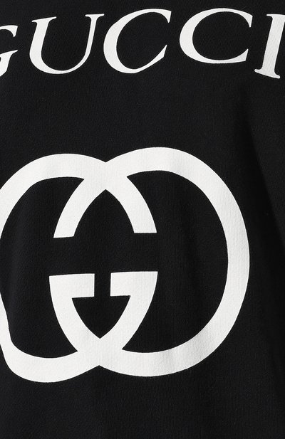 Хлопковый пуловер с логотипом бренда GUCCI черного цвета по цене 113760 руб., арт. 469250/X3Q25, фото 5 Хлопковый пуловер с логотипом бренда GUCCI, арт. 469250/X3Q25, фото 5