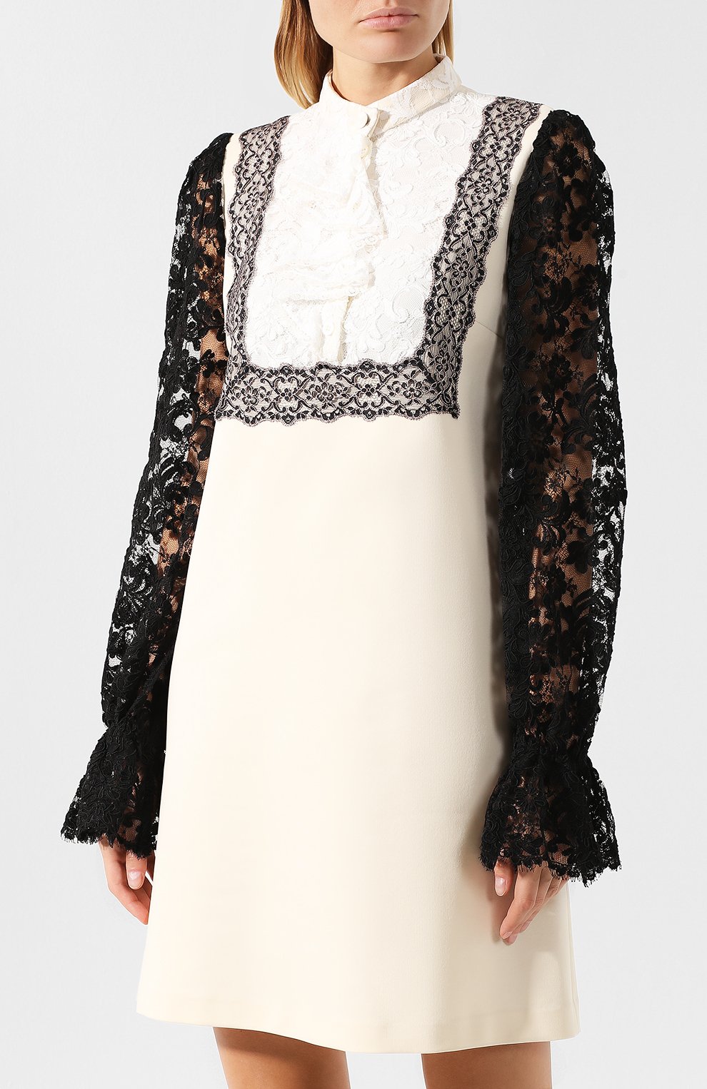 Платье с кружевной отделкой и воротником-стойкой GUCCI, арт. 538734/X900A, фото 3