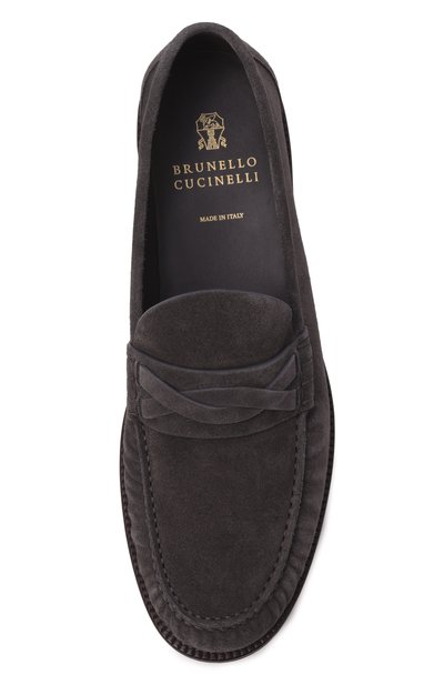 Замшевые лоферы BRUNELLO CUCINELLI темно-серого цвета по цене 151000 руб., арт. MZUS0LF747, фото 5 Замшевые лоферы BRUNELLO CUCINELLI, арт. MZUS0LF747, фото 5