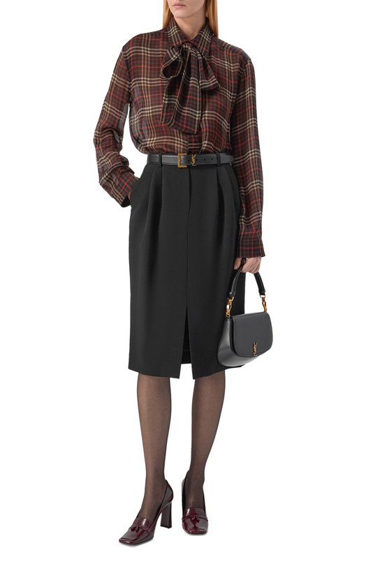 Кожаные туфли Chloé 90 Saint Laurent 841175/AAEHF Бордовый  841175/AAEHF Фото 3