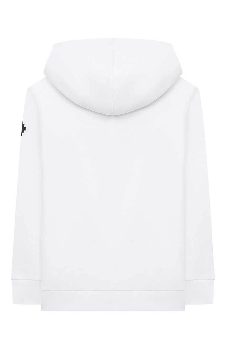 Детский хлопковое худи MARCELO BURLON KIDS OF MILAN белого цвета, арт. 21E/B/MB/2102/0020/2-6Y | Фото 2 (Материал внешний: Хлопок; Рукава: Длинные; Региональные ограничения белый список (Axapta Mercury): RU, Не проставлено; Мальчики Кросс-КТ: Худи-одежда; Драгоценные камни: Проставлено; Материал сплава: Проставлено; Ростовка одежда: 6 лет | 116 см)