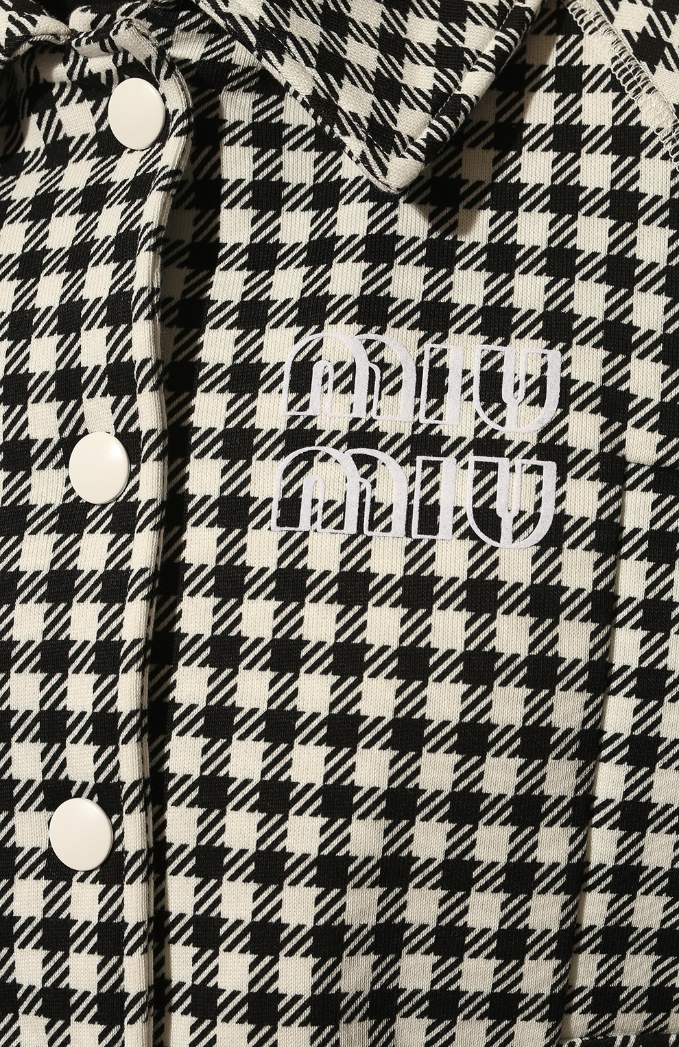 Хлопковая куртка MIU MIU черно-белого цвета по цене 155000 руб., арт. MJL819-10OP-F0967, фото 5 Хлопковая куртка MIU MIU, арт. MJL819-10OP-F0967, фото 5