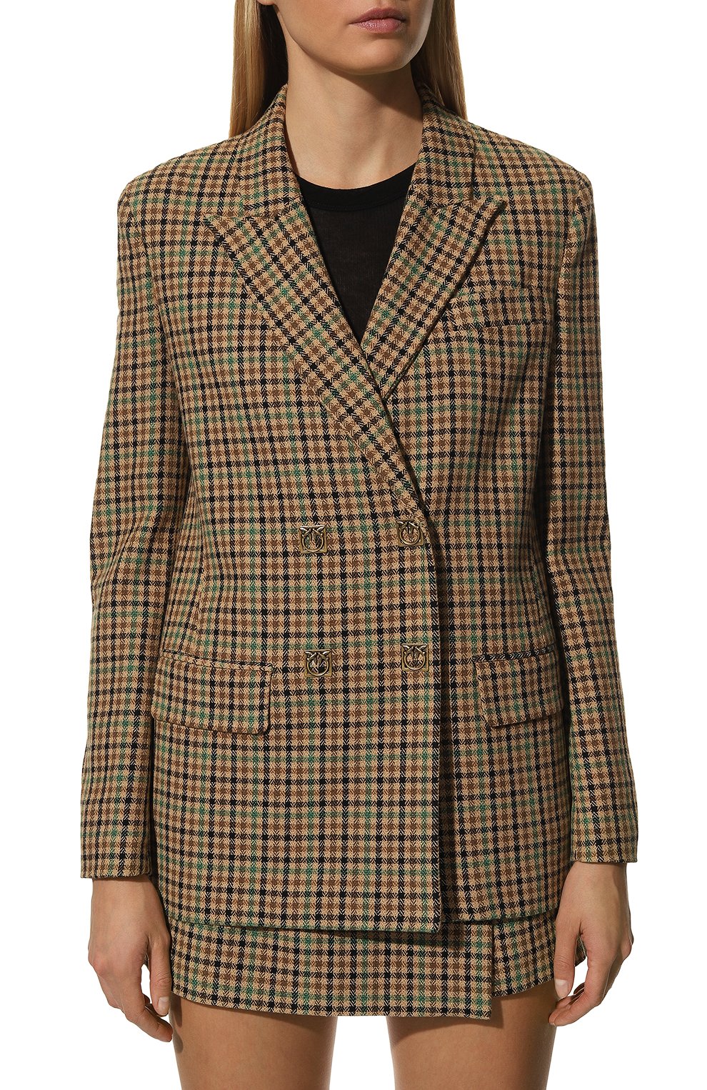 Хлопковый жакет PINKO коричневого цвета по цене 57400 руб., арт. 1G1834-A07Q, фото 3 Хлопковый жакет PINKO, арт. 1G1834-A07Q, фото 3