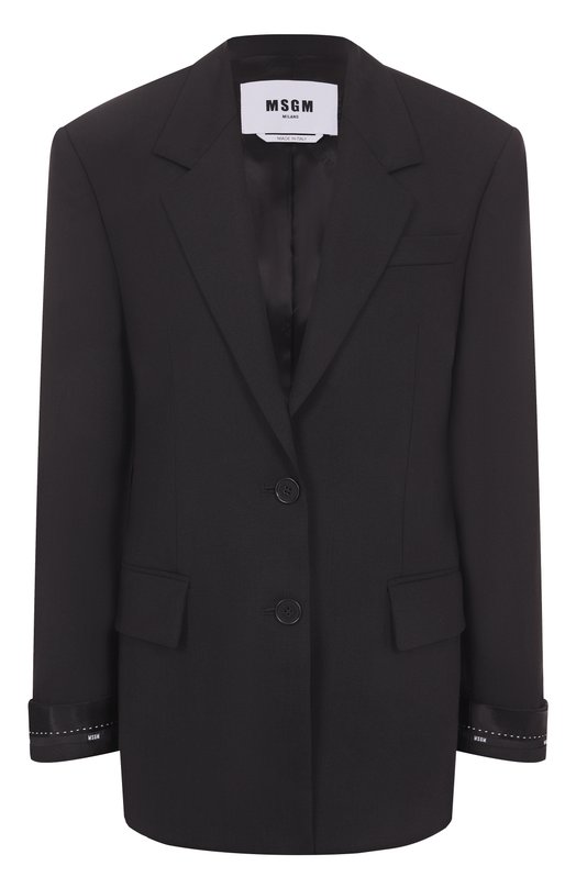 Шерстяной жакет MSGM 3941MDG09/257605 Чёрный 3941MDG09/257605