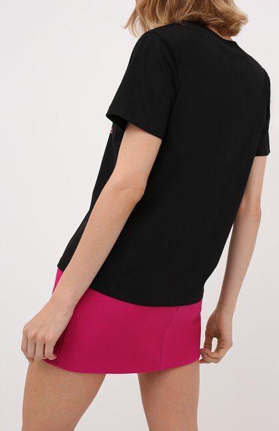 Хлопковая футболка REDVALENTINO черного цвета по цене 13300 руб., арт. UR3MG06V/59U, фото 4 Хлопковая футболка REDVALENTINO, арт. UR3MG06V/59U, фото 4