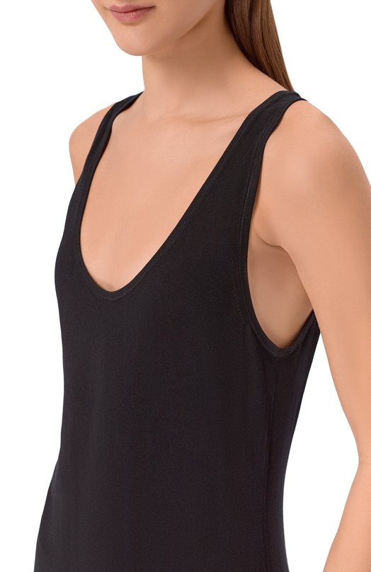 Платье из шелка и хлопка 12 STOREEZ 136891 Чёрный  136891 Фото 4