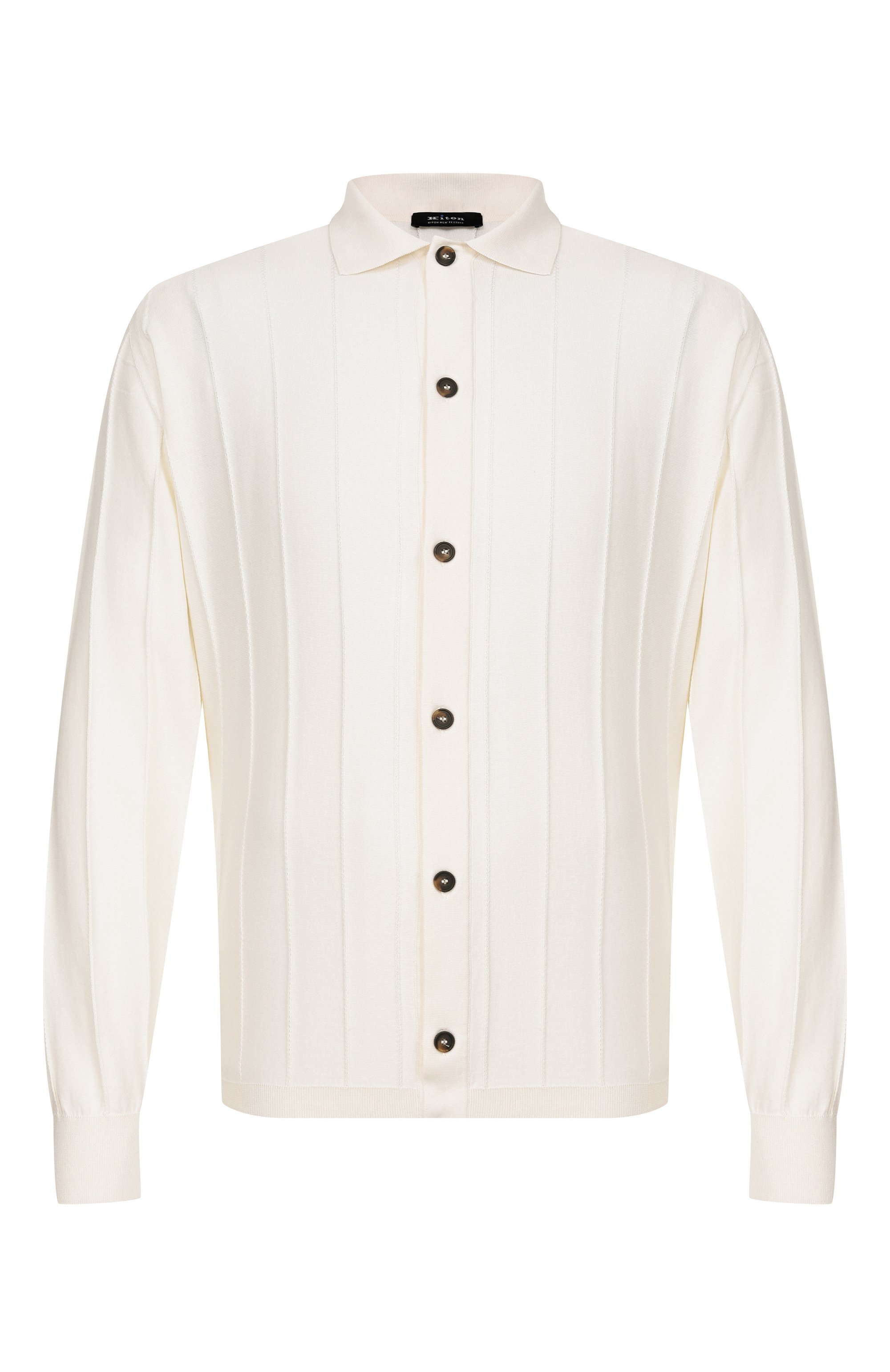 Кардиган из хлопка и шелка KITON кремового цвета по цене 208500 руб., арт. UMM078001, фото 1 Кардиган из хлопка и шелка KITON, арт. UMM078001, фото 1