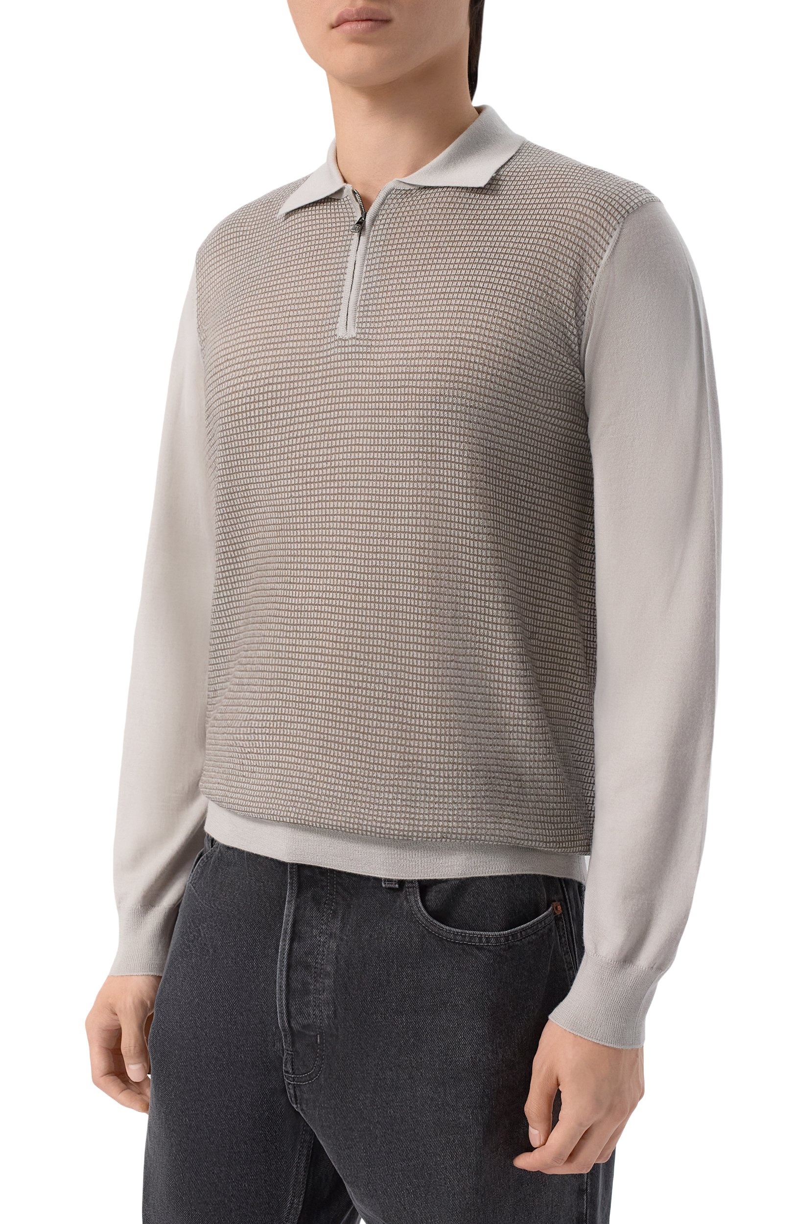 Поло из шерсти и шелка CORNELIANI, арт. 28M587/2A25144, фото 3