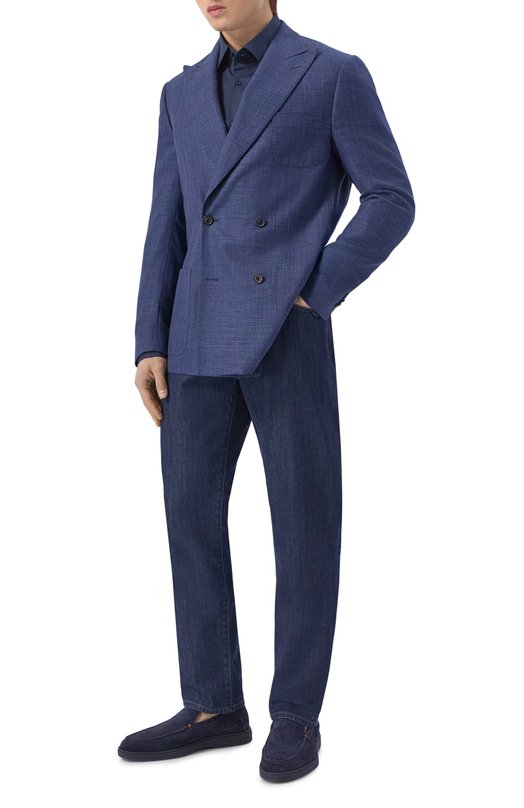 Хлопковая сорочка BOSS 50555668 Синий  50555668 Фото 2