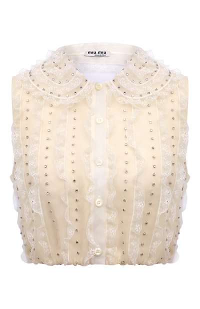 Шелковый топ MIU MIU, арт. MK1639-10RN-F0009, фото 1