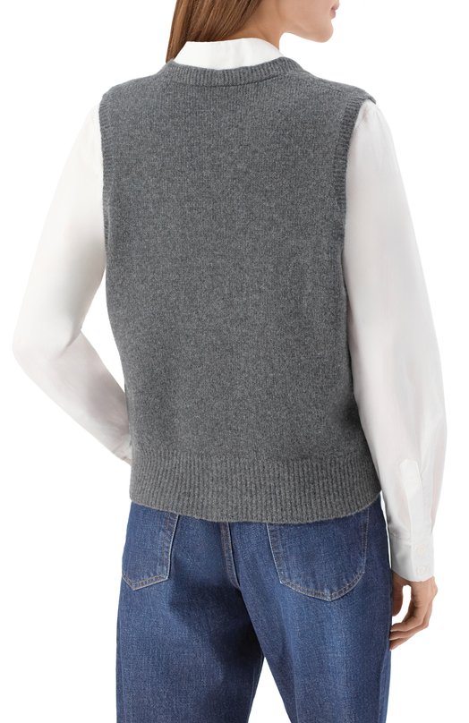 Кашемировый жилет Emporio Armani EW002612/AF18850/08009 Серый  EW002612/AF18850/08009 Фото 4