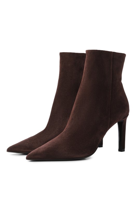 Замшевые ботильоны Frankie 85 Jimmy Choo FRANKIEAB85SVV Коричневый FRANKIEAB85SVV