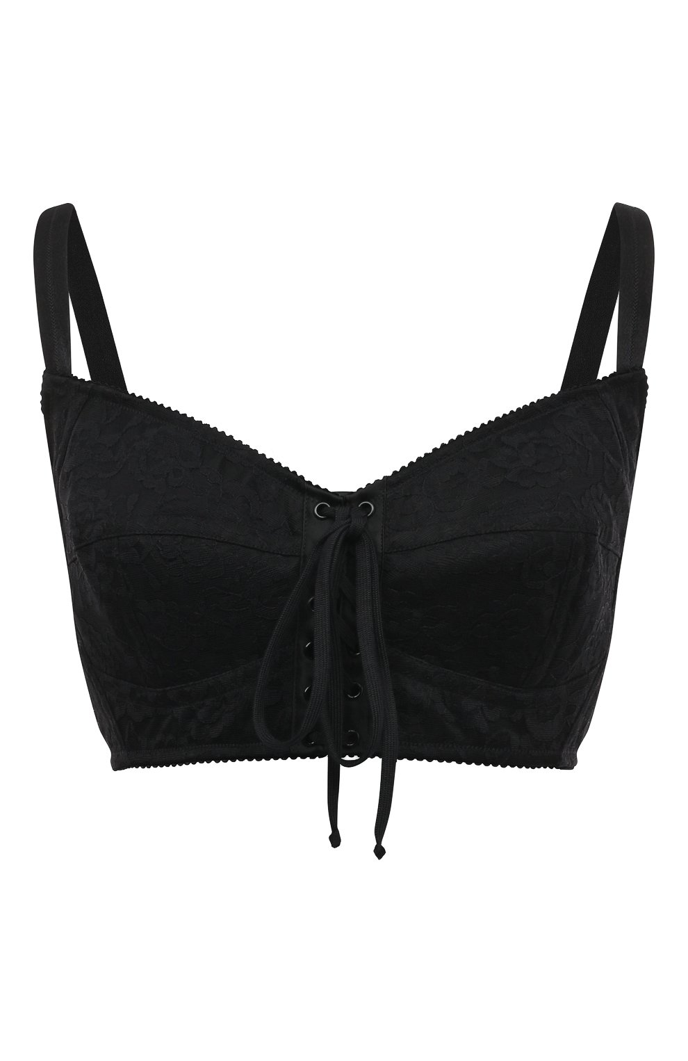 Топ DOLCE & GABBANA черного цвета по цене 59350 руб., арт. F7W64T/G9830, фото 1 Топ DOLCE & GABBANA, арт. F7W64T/G9830, фото 1