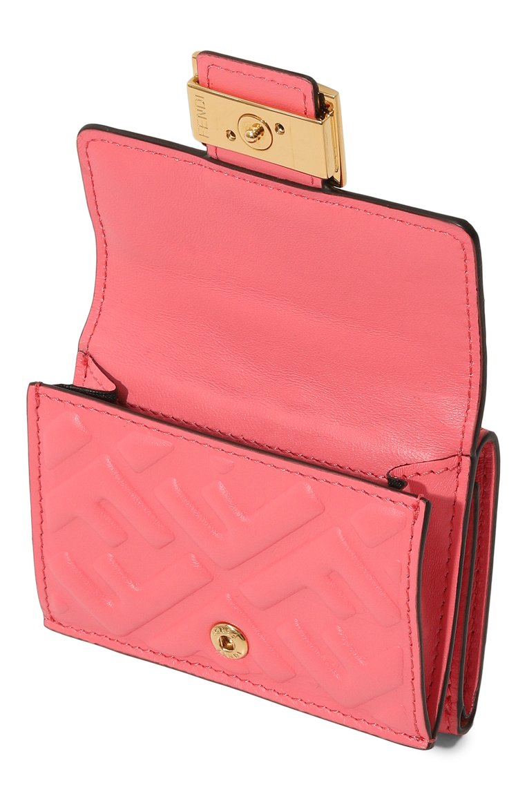 Женские кожаное портмоне FENDI розового цвета, арт. 8M0395 AAJD | Фото 3 (Материал сплава: Проставлено; Нос: Не проставлено; Материал: На�туральная кожа)