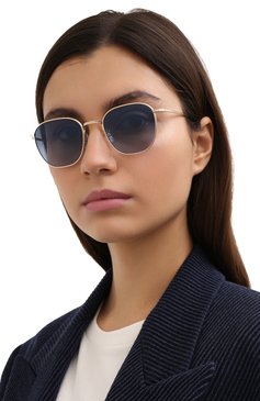 Женские солнцезащитные очки THE ROW X OLIVER PEOPLES синего цвета, арт. 1230ST-5035Q8 | Фото 2 (Кросс-КТ: С/з-унисекс; Региональные ограничения белый список (Axapta Mercury): RU; Тип очков: С/з; Очки форма: Круглые; Оптика Гендер: оптика-унисекс)