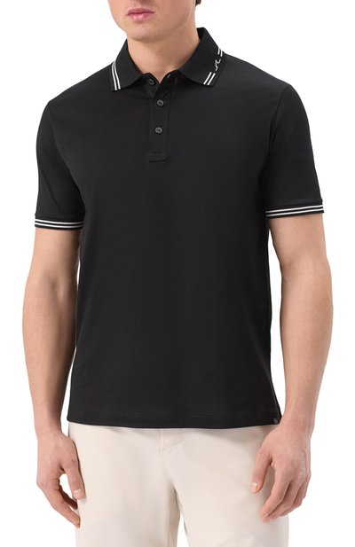 Хлопковое поло PAUL&SHARK черного цвета по цене 35800 руб., арт. 25411288/3XL, фото 3 Хлопковое поло PAUL&SHARK, арт. 25411288/3XL, фото 3