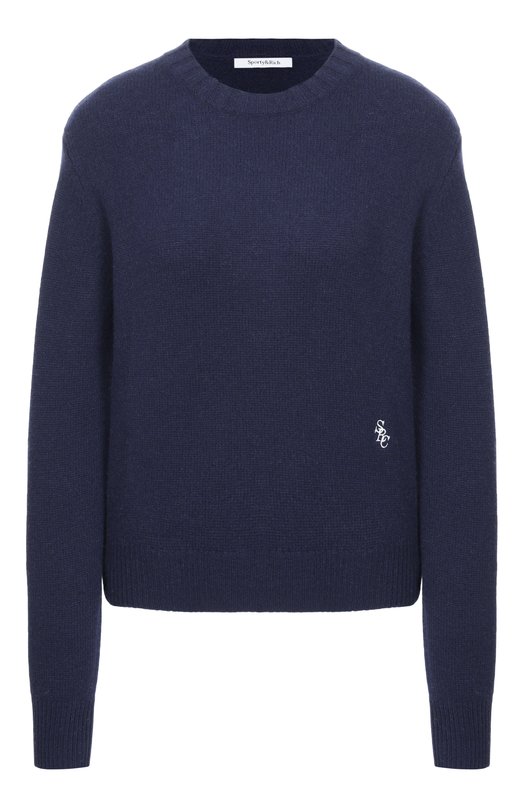 Пуловер из кашемира и шерсти Sporty and Rich WS01264302BL106 Синий WS01264302BL106