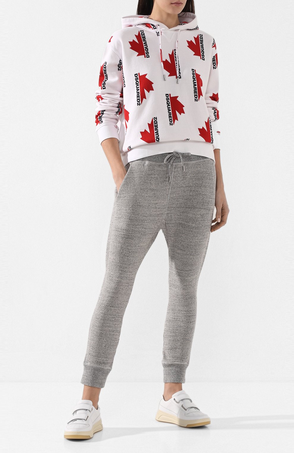 Хлопковые джоггеры DSQUARED2 серого цвета по цене 48100 руб., арт. S73KA0474/S25148, фото 2 Хлопковые джоггеры DSQUARED2, арт. S73KA0474/S25148, фото 2