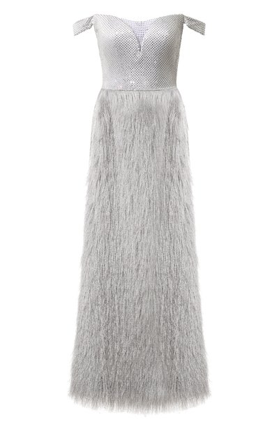 Женское платье с отделкой стразами и перьями SPERANZA COUTURE, арт. SC068
