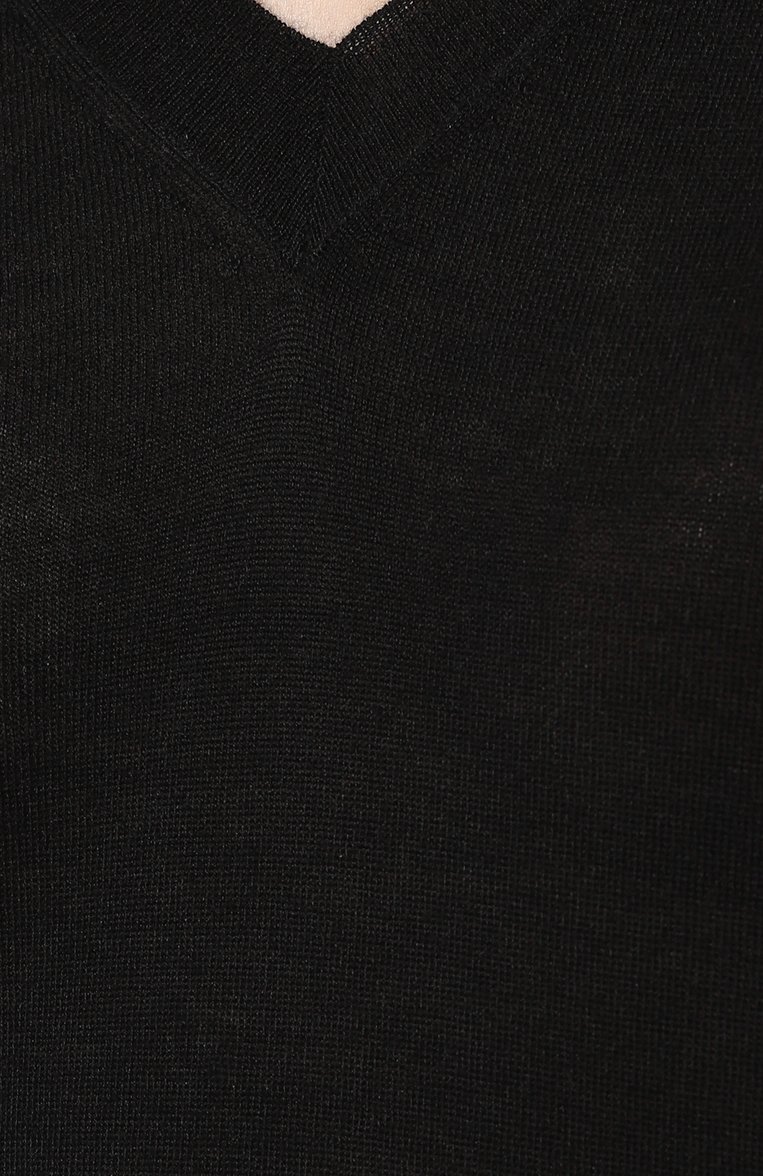 Женский кашемировый пуловер PRADA черного цвета, арт. P24I1I-1N2W-F0002-212 | Фото 5 (Длина (для топов): Стандартные; Материал внешний: Шерсть, Кашемир; Рукава: Длинные; Стили: Кэжуэл; Женское Кросс-КТ: Пуловер-одежда; Автоматизация состава: Проставлено; Автоматизация ТО: Проставлено)