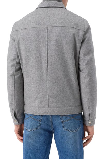 Утепленная куртка-рубашка BRUNELLO CUCINELLI серого цвета по цене 521000 руб., арт. MM4636447, фото 4 Утепленная куртка-рубашка BRUNELLO CUCINELLI, арт. MM4636447, фото 4