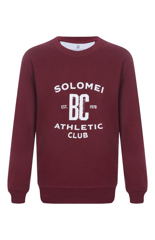 Хлопковый свитшот Brunello Cucinelli MW8633380G Бордовый MW8633380G