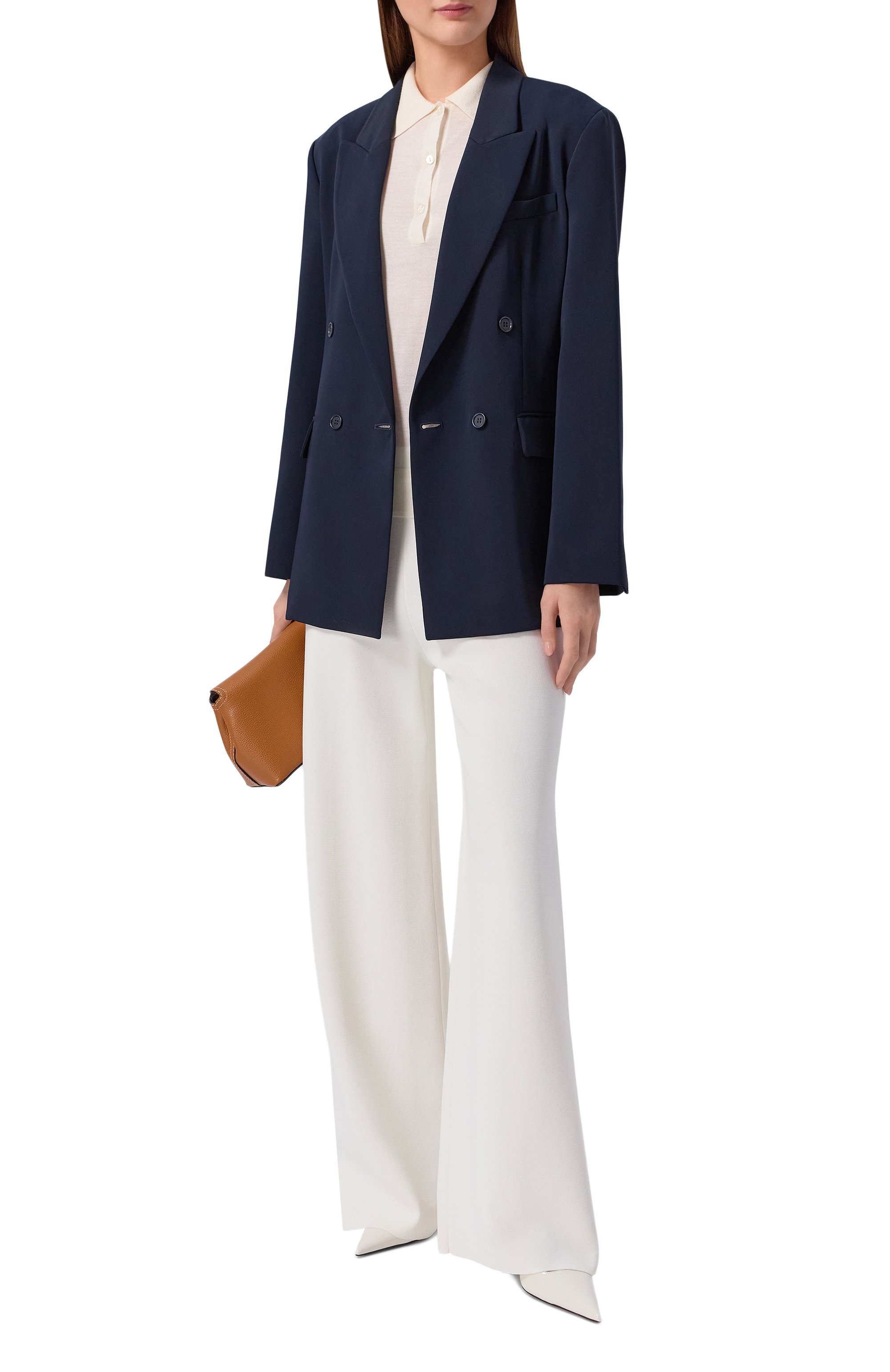 Брюки из вискозы P.A.R.O.S.H. кремового цвета по цене 44600 руб., арт. D570598/R0MA26, фото 2 Брюки из вискозы P.A.R.O.S.H., арт. D570598/R0MA26, фото 2