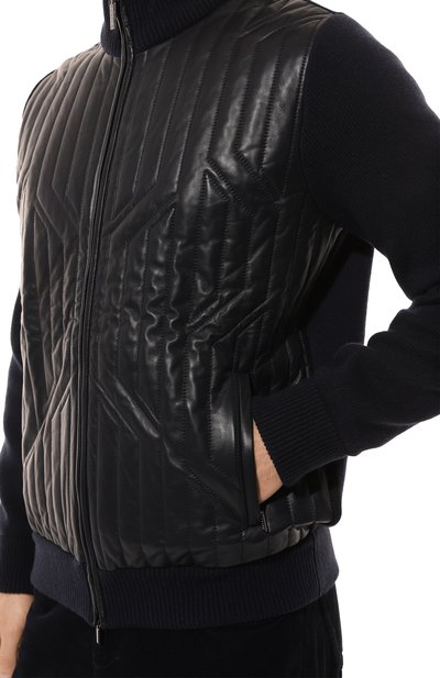 Кашемировый кардиган с кожаной отделкой ZILLI, арт. KZMCB1M0322VCRS00, фото 5