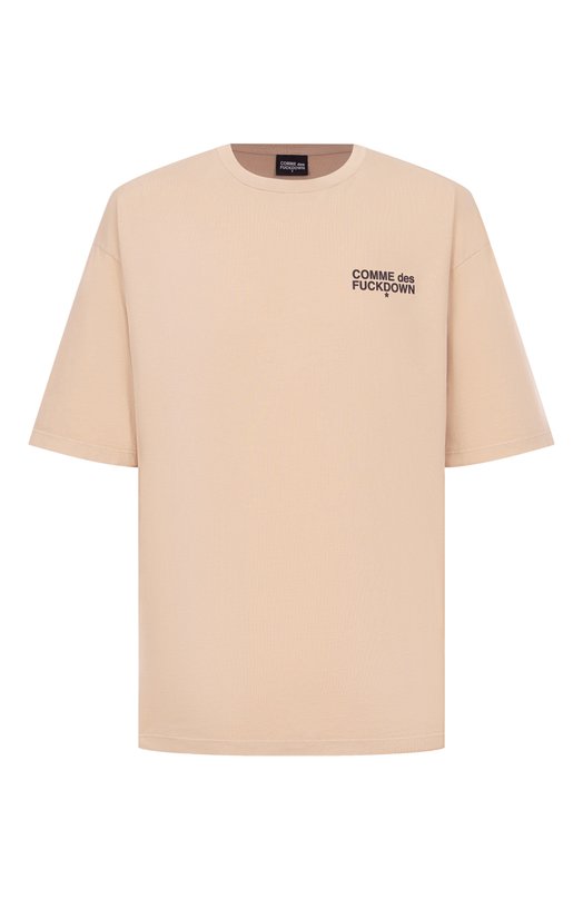 Хлопковая футболка Comme des Fuckdown CFABM01742 Бежевый CFABM01742