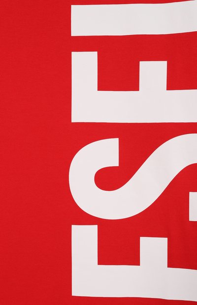 Хлопковая футболка DIESEL красного цвета по цене 4840 руб., арт. J02737/00YI9, фото 3 Хлопковая футболка DIESEL, арт. J02737/00YI9, фото 3