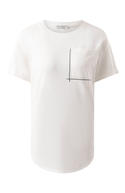 Женская хлопковая футболка BRUNELLO CUCINELLI, арт. M0T81HA850