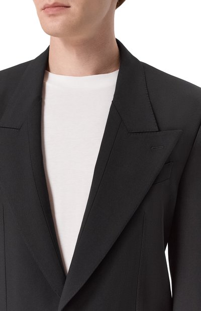 Шерстяной пиджак DOLCE & GABBANA черного цвета по цене 343500 руб., арт. G2WQ5T/FUBG3, фото 5 Шерстяной пиджак DOLCE & GABBANA, арт. G2WQ5T/FUBG3, фото 5