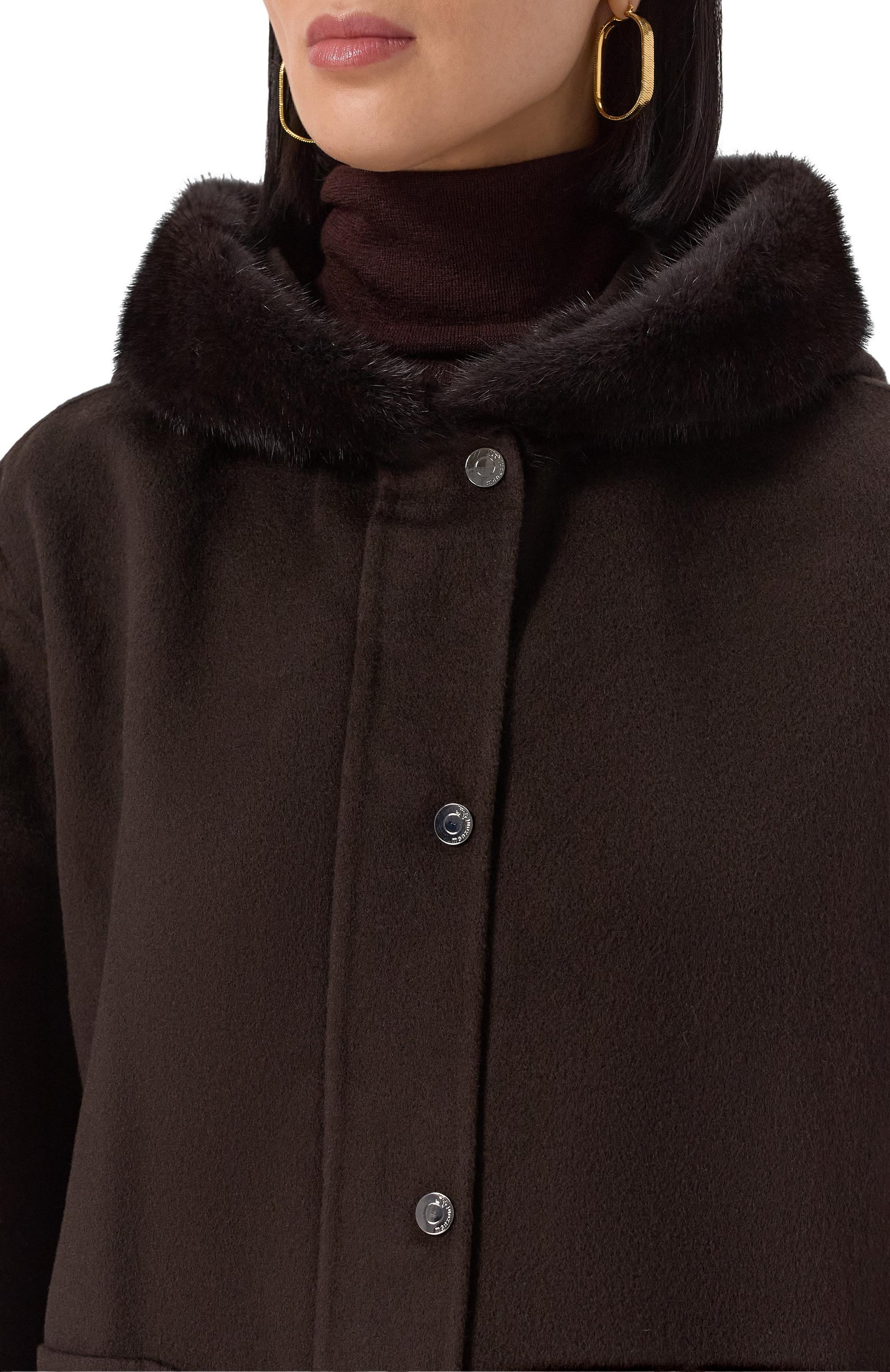 Парка из шерсти и кашемира MANZONI24, арт. 25M1574-DB1V/48, фото 5