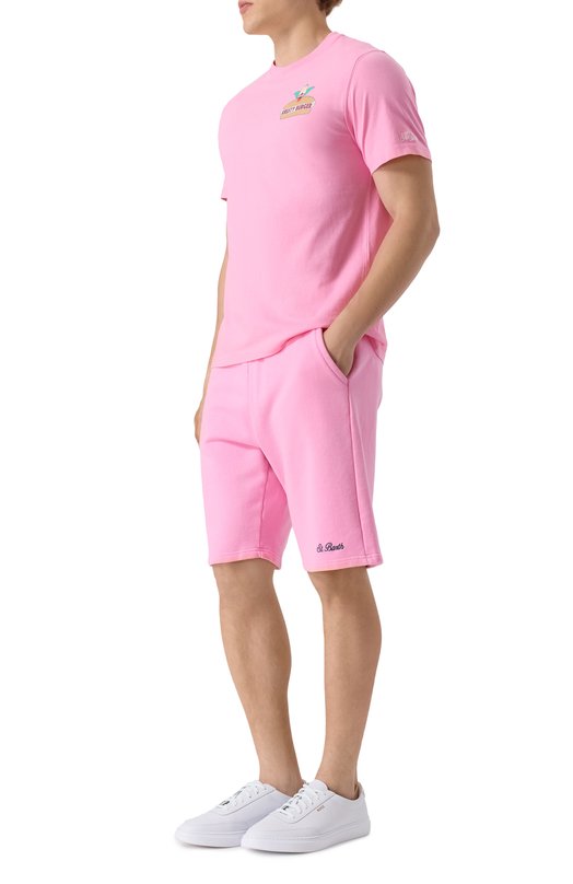 Хлопковая футболка MC2 Saint Barth STBM TSHIRT MAN/02621H Розовый  STBM TSHIRT MAN/02621H Фото 2