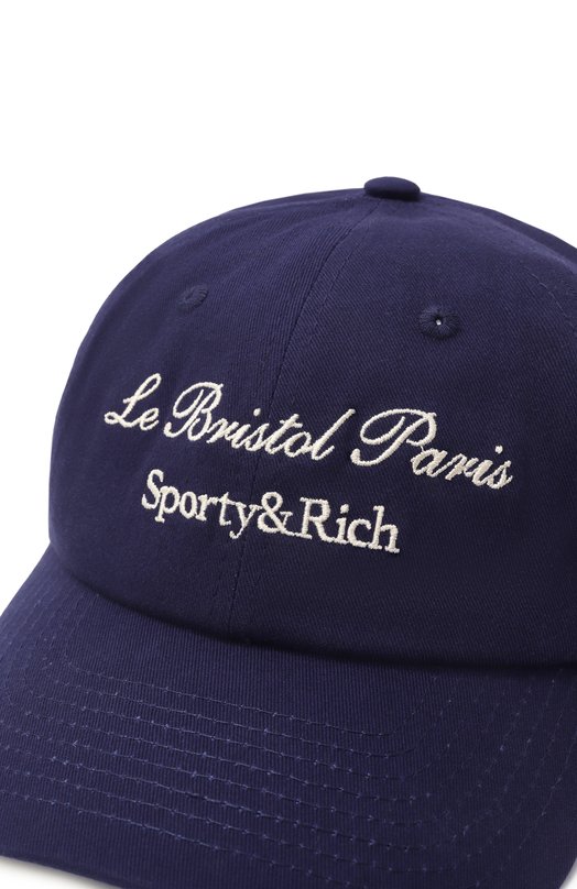 Хлопковая бейсболка Sporty&Rich x Le Bristol Paris Sporty and Rich AC040517619BL32 Синий  AC040517619BL32 Фото 4