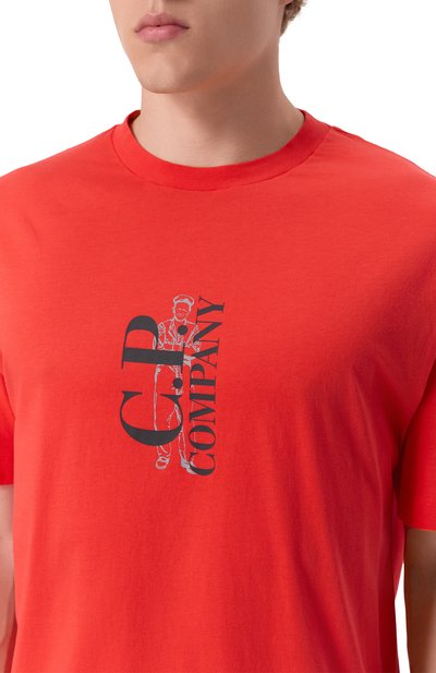 Хлопковая футболка C.P. COMPANY, арт. 18CMTS177A005100W, фото 5