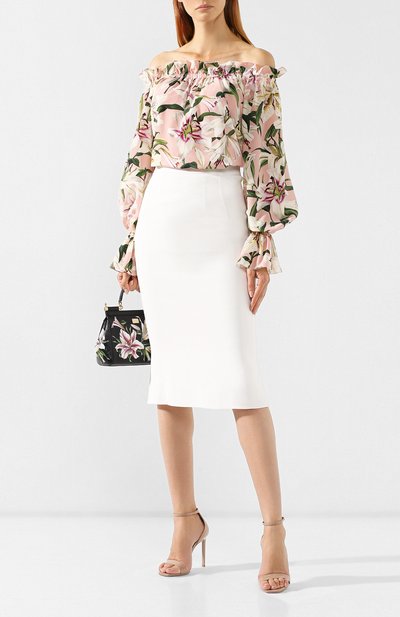 Шелковый топ DOLCE & GABBANA светло-розового цвета по цене 99500 руб., арт. F73R5T/HS15F, фото 2 Шелковый топ DOLCE & GABBANA, арт. F73R5T/HS15F, фото 2